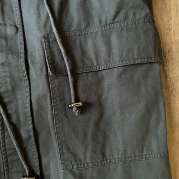 ASOS Charcoal Gray Hooded Utility Parka Jacket Women’s Size 6 Drawstring Waist - Picture 4 of 7